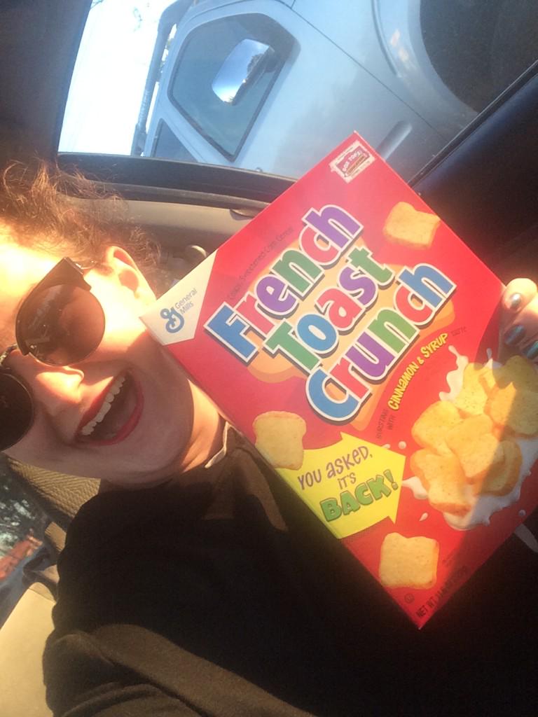AllysonKatrina's tweet photo. I have been on this weird long search for French Toast Crunch and I found it!!! #FrenchToastCrunchIsBack 😍😍😍 http://t.co/0JEgET1SGY