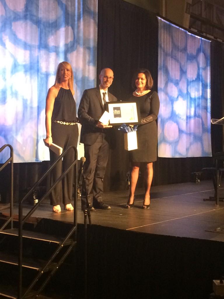 Brigadoon's tweet photo. Our Founder, David McKeage, is awarded the Brave Heart Award at @FamilySOS Courage to Give Back Awards. #Courage2015 http://t.co/zYThpi4uNq