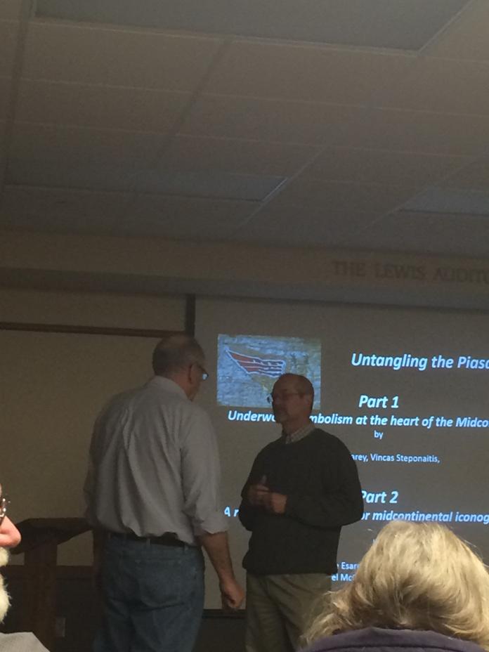 Happening now @UrbanaLibrary #ISAS' Dr. Duane Esarey's talk Untangling the Piasa's Tale #archaeology