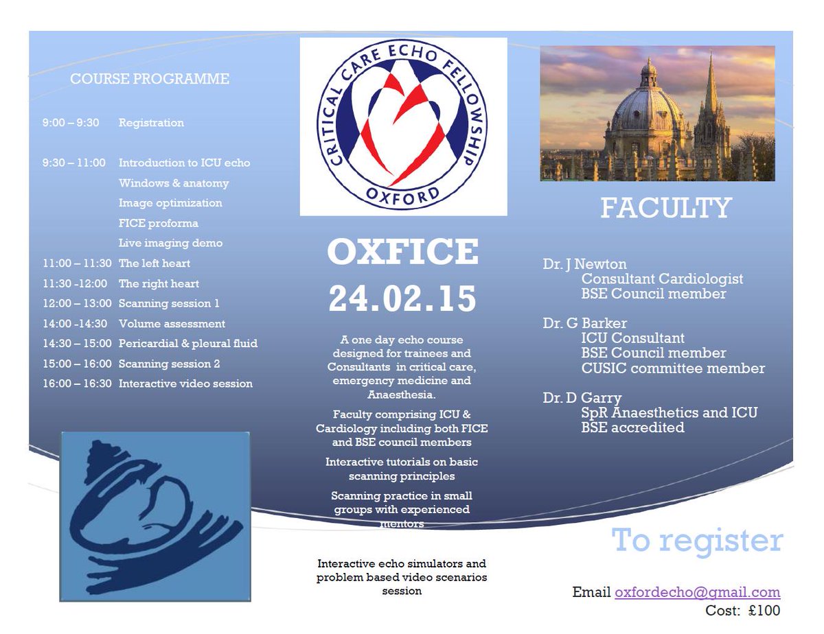 oxicm's tweet photo. FICE course in Oxford
24th Feb
Start your Echocardiography journey
£100
(Oxford trainees free)
http://t.co/HV3WwXv1Bf http://t.co/LDkSekoyDQ