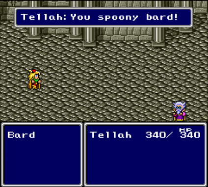 DavetheUsher's tweet photo. "You Spoony Bard!" Ya gotta love Tellah. #SpoonyBard #FinalFantasy #FinalFantasyIV #FinalFantasy4 #Tellah #SquareSoft http://t.co/vCD3DVAF4j