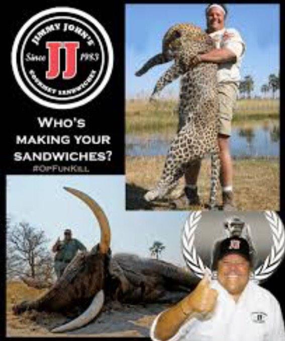 lane_quiller's tweet photo. Are we just going let this man take control of the wild? Owner of Jimmy John's poaches! @_verosay @kaylama54674519 http://t.co/3caG5d90yA
