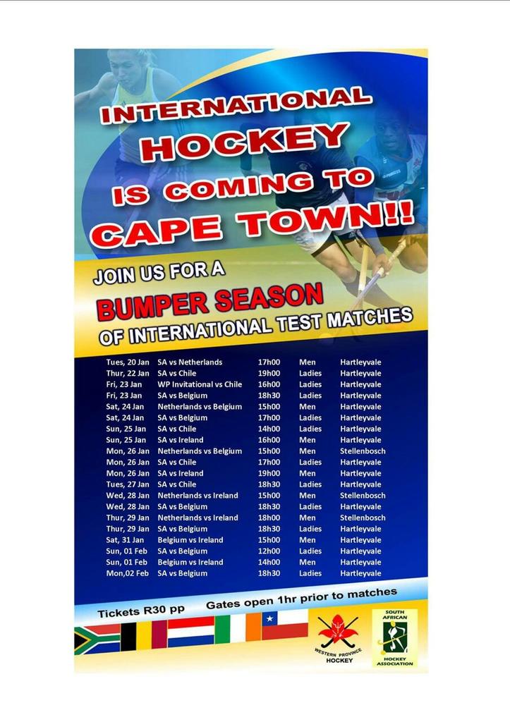 CT get down and support the and watch some epic INT hockey! <a href="/Jockey_SA/">JockeySA</a> <a href="/TKhockeySA/">TK Hockey SA</a> <a href="/EnduraNutri/">Endurance Nutrition</a> <a href="/Second_Skins/">Second Skins</a>