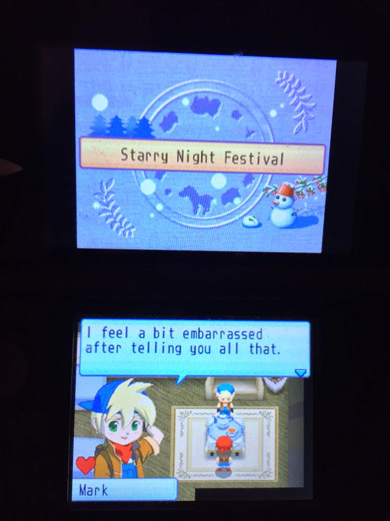 sixmyths's tweet photo. Starry Night Festival with Mark Part 3. This was so cute! #HarvestMoon #SunshineIslands http://t.co/UbSnJGE3cp