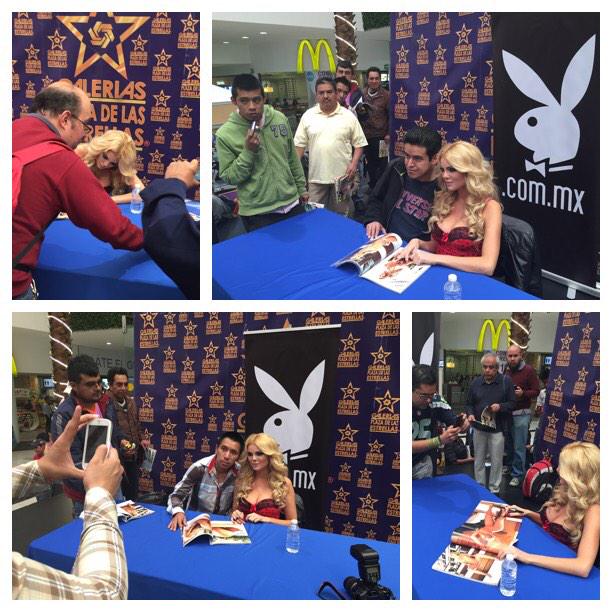 Some #bts of today's signings with @playboymx Thank you to everyone that came out today❤️🐰 http://t.<a href="/tag/bts"class="tags">#bts</a>