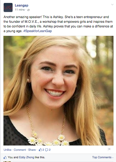 ashleyolafsen's tweet photo. I am excited to announce that I will speaking at an entrepreneurial camp this summer! Check out @leangap for details http://t.co/QWhtmn6NLW