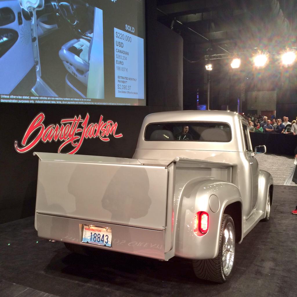 Exquisite Lot #826 1956 #Ford F-100 #Custom #Pickup is SOLD! $220k. #BarrettJackson #Velocity