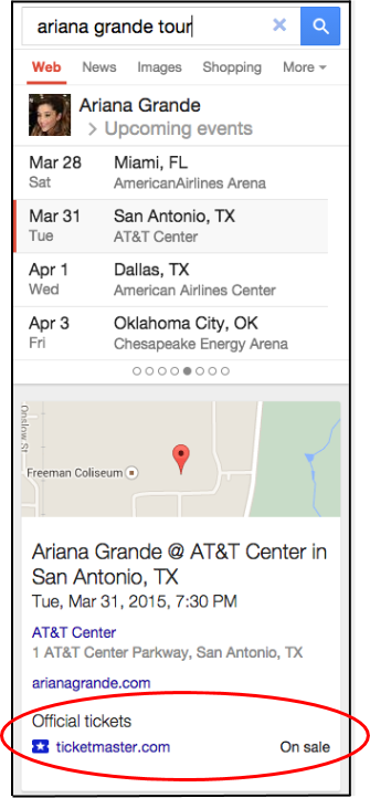 sengineland's tweet photo. .@Google announced improved event knowledge graph data in the search results: http://t.co/V8yaap2PA6 http://t.co/ZmMn4WN9YW