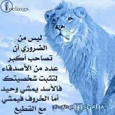 عَيْشُ يَوْمٍ واحد كالأسد خَيْرٌ من عيش مئة سنة كالنعامة .."