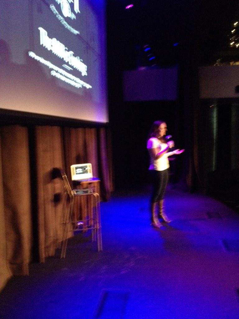 launchupLV's tweet photo. .@saravainer kicking off her #launchuplv presentation with a joke! #vegastech http://t.co/1IlSWkvx5U