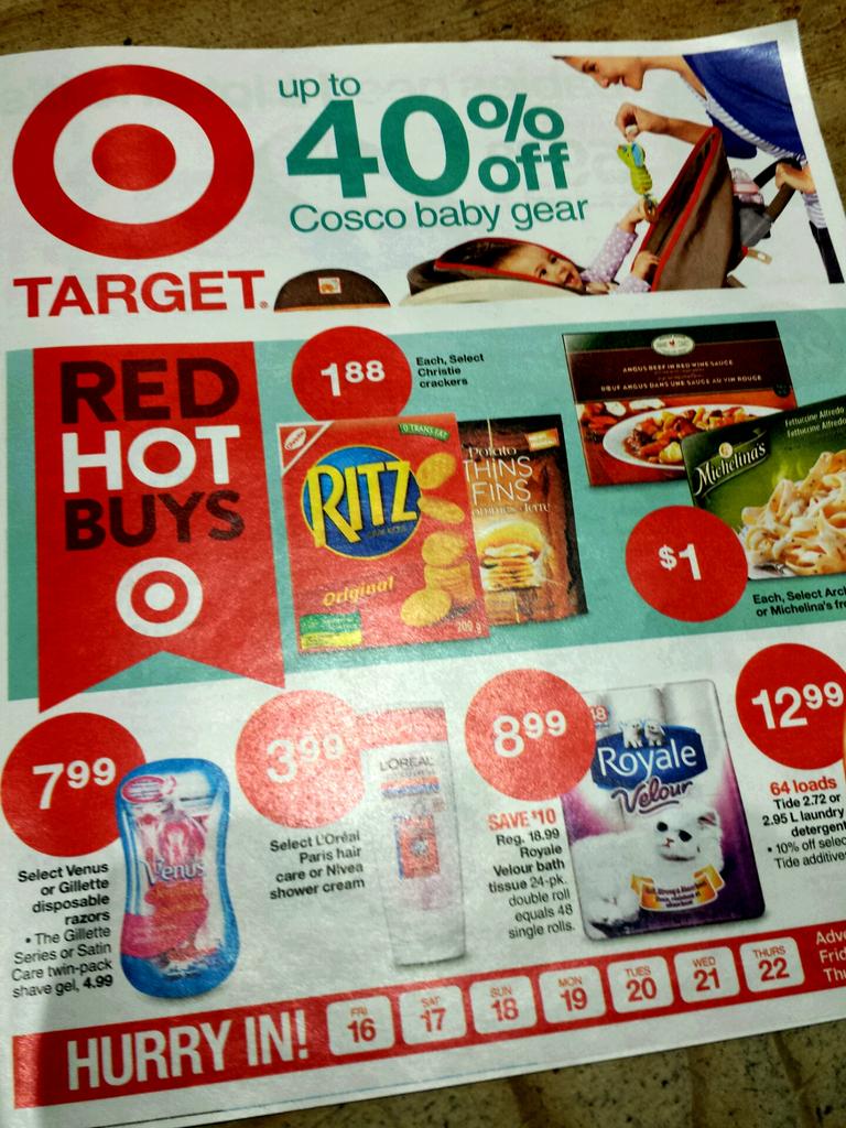 MarkOrlan's tweet image. If nothing else, today's #targetcanada flyer may be worth 5 bucks in 10 years.