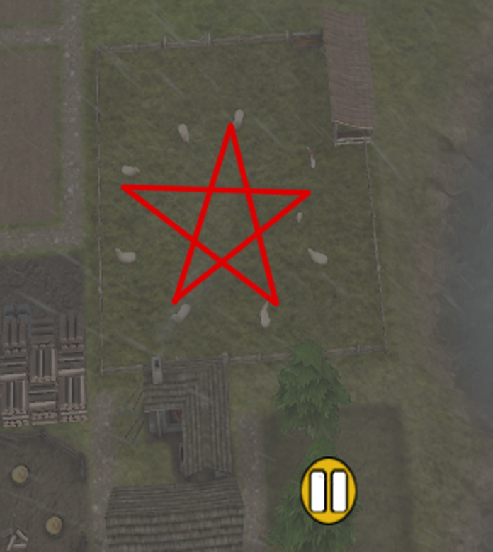 OutlawkattGamin's tweet photo. My sheep in banished are clearly up to something..... #Banished #evilsheep #donotrust http://t.co/Ff93lTXhuE