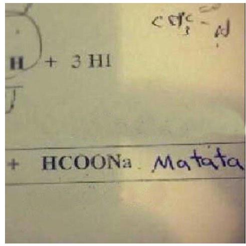 Como olvidar cuando pusiste esto en tu examen de quimica 😂😩😩😩 <a href="/pauhernaiz/">pau hernaiz</a>