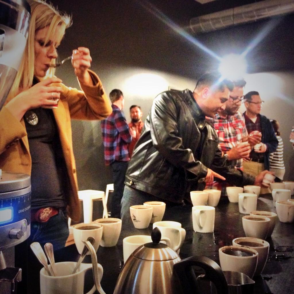 SpecialtyCoffee's tweet photo. Exploring roast degree and sweetness w/ Roasters Guild Executive Council and local community. #ExtractMDE http://t.co/HQzEk82tUe