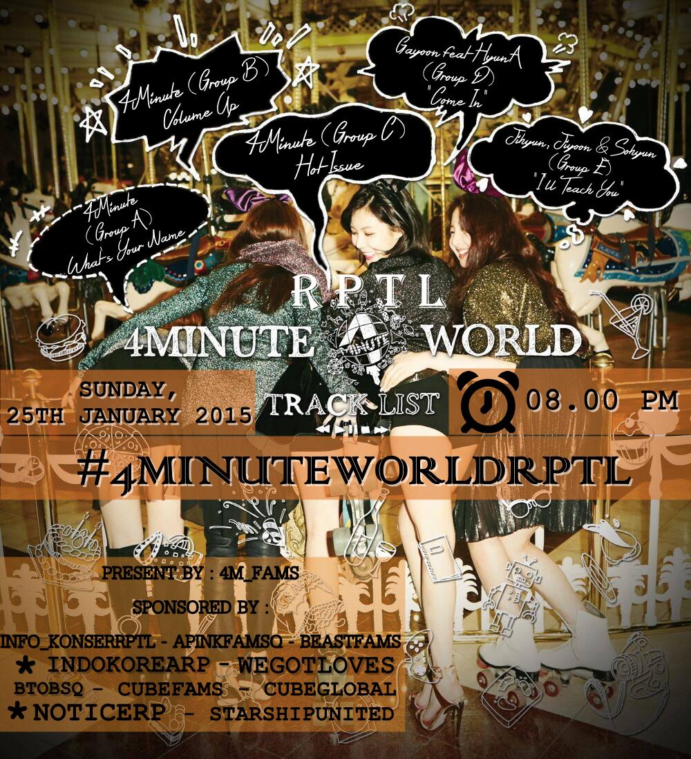 4M_Fams's tweet photo. @4MKSH_ [Help RT] Come On join Our Showcase #4MINUTEWORLDRPTL on 25th Jan 2015 Let's booked if you want to join♡ http://t.co/QIMsmPADeK