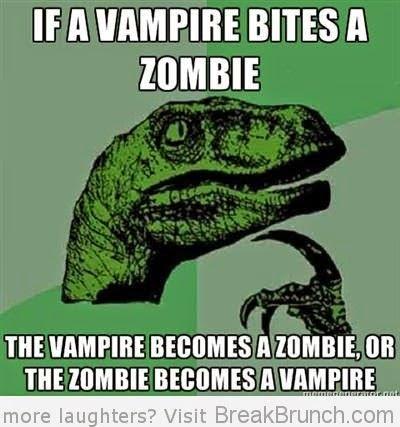 TapslayerAlice's tweet image. #Philosoraptor does ask the most mind boggling questions! What do you think about this, Slayers? #zombies #Tapslayer