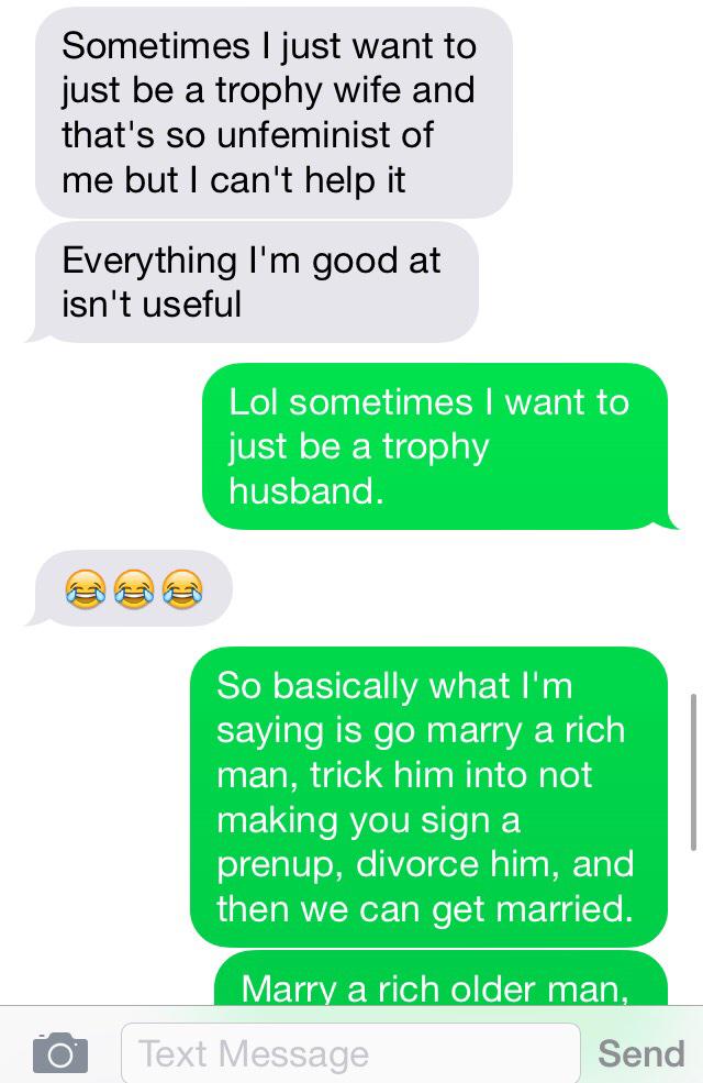 TheNormalCouple's tweet photo. How should one solve one's money woes as a millennial? Easy. Marry a rich old person and just wait. http://t.co/OUqgvuNFqF