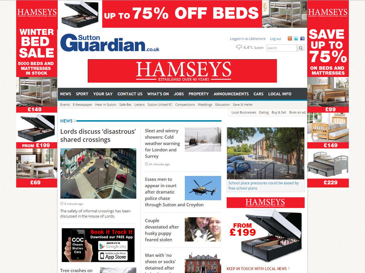 You can use your branding on our Titles homepage. Check out <a href="/Hamseys/">Hamseys</a> site take over on suttonguardian.co.uk