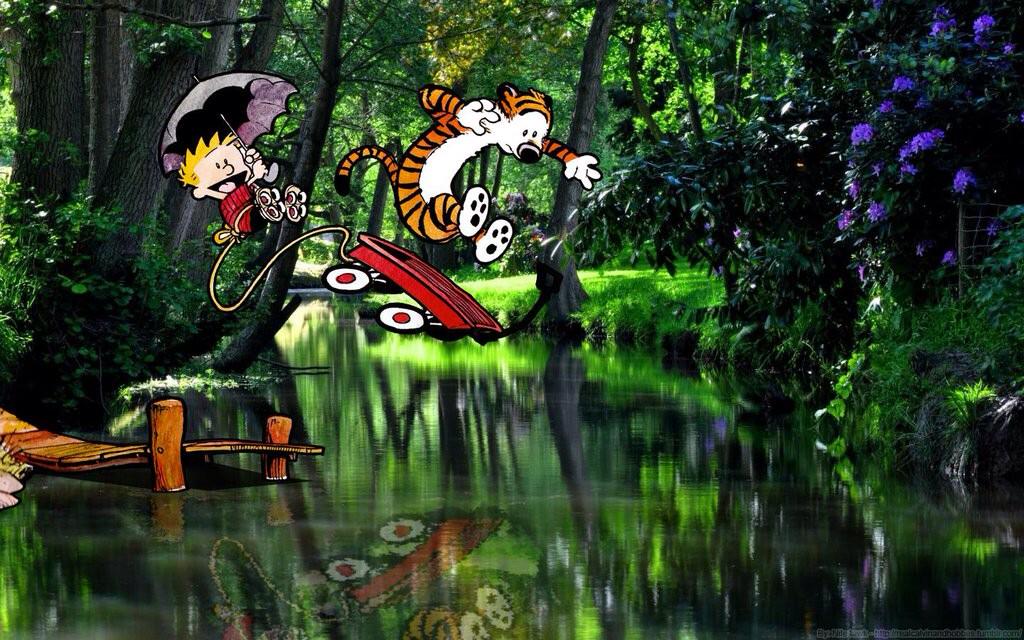 IveReadThat's tweet photo. Love. Calvin and Hobbes superimposed into real photos via @designtaxi http://t.co/2wca9nTaZQ http://t.co/muyX3OMIer