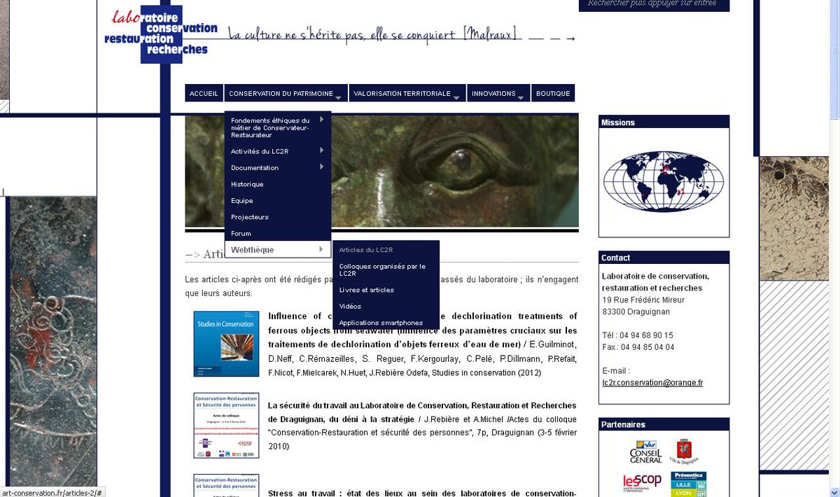 LC2Rdraguignan's tweet photo. En pleine MàJ webthèque sur http://t.co/hFr2u8Zv2H Surveillez  ;) #lc2r #conservationrestauration #miseajour http://t.co/YdVHoVVIGK