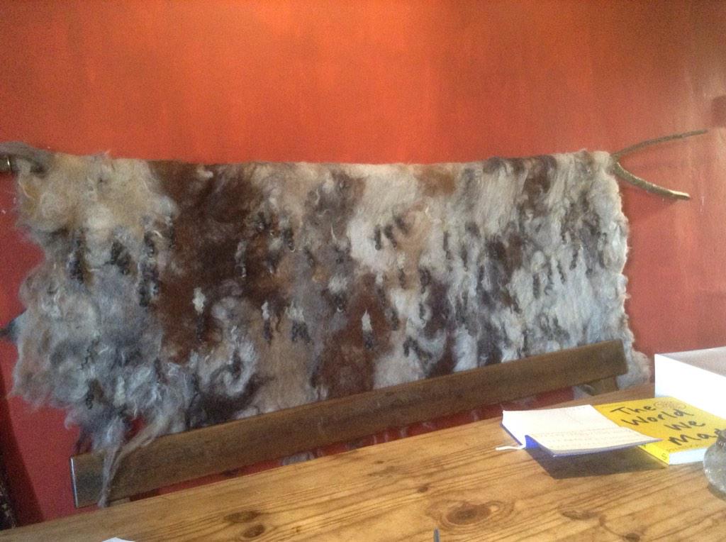 FEvansDesign's tweet image. Felted wall hanging in sheep wool and alpaca with Gotland curls