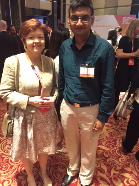 DeakinAdmission's tweet photo. .@Deakin alumni @arpzrocz caught up with @VCdeakin in Mumbai during the recently concluded #ABWI2015 @AustradeIndia http://t.co/PHlp6Qdg7D