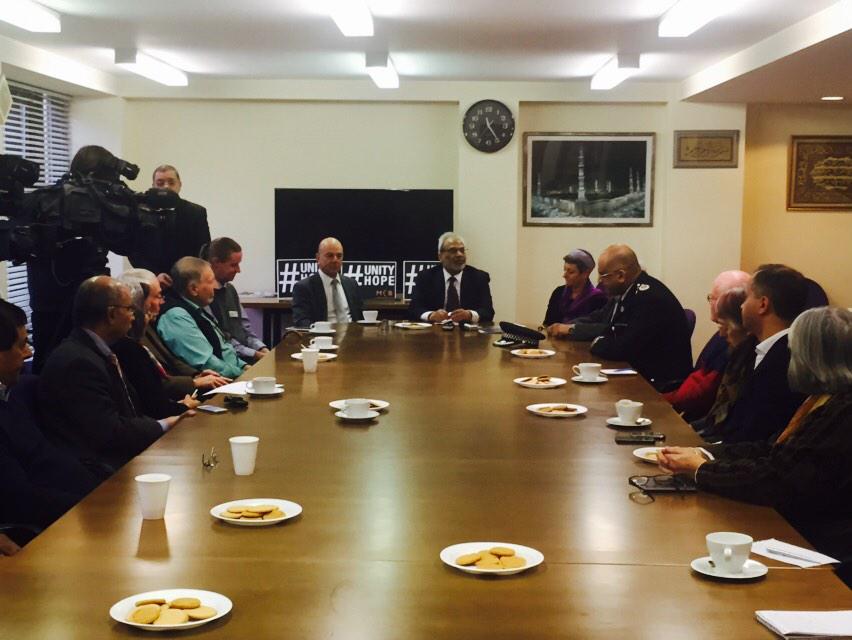 MuslimCouncil's tweet photo. Interfaith leaders come together @iccukorg in solidarity after #ParisShootings in #UnityHope by @MuslimCouncil http://t.co/qAlkbmrzyQ