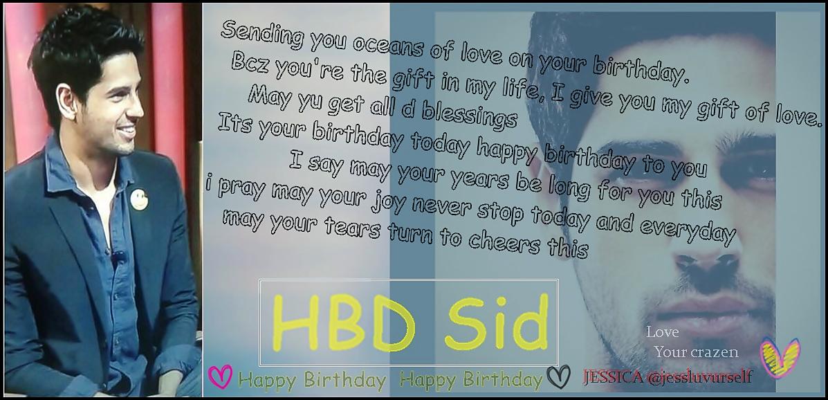 Hello Birthday boy..Here\s something for you     Happy Birthday Sidharth Malhotra 
