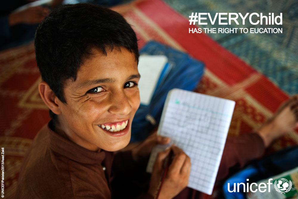 UNICEF_Pakistan's tweet photo. #PictureOfTheWeek
#EVERYChild should be able to attend school. It's not a gift; it's a right. Unite for children. http://t.co/GHY5LlQegt