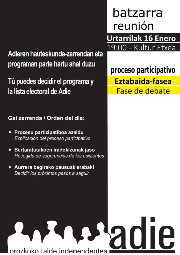Listas abiertas en @AdieTaldea que pena no tener dni, sino nos presentabamos cuac! <a href="/icamarkina/">IdoiaCamachoMarkina</a> <a href="/Josusanp/">Josu San Pedro</a>