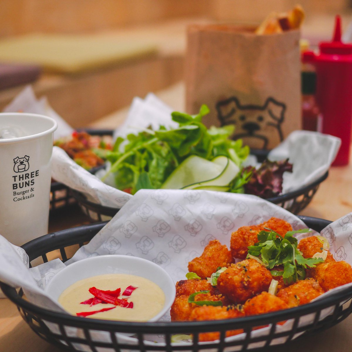 Need a snack? Munch on our crispy Tater Tots, served with curry mayonnaise. #TGIF