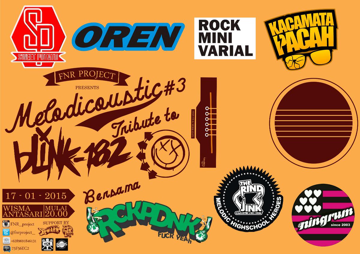 Besok! #MELODICOUSTIC3 Tribute to BLINK 182 di Halaman Wisma Antasari (Orange Cafe) jam 8 malam \m/
