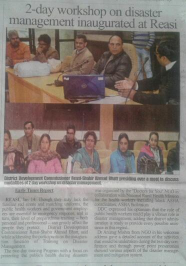 DFYnews's tweet photo. #DFY successfully completed the public health in emergency training for health workers at Riasi district. http://t.co/00wgV7svoF