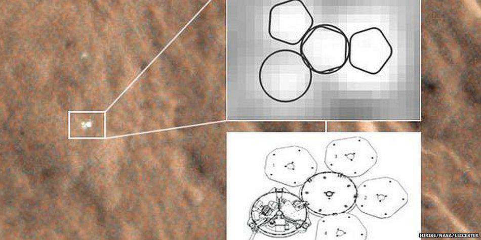 BBCBreaking's tweet image. High-resolution image appears to show #Beagle2 intact on Mars bbc.in/1DJT8fB