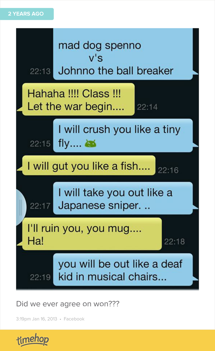 linz_spence's tweet photo. Phahahahahahahahahahahahaha standard convo with me and Rosie Johnson http://t.co/YrAO8Wg9s5 http://t.co/NudtQHejk5