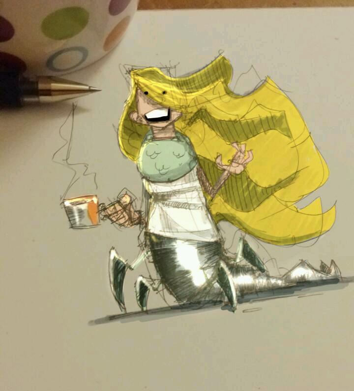 sandorkllo's tweet photo. #coffeesketch in color @SketchBookPro #note3 #girl #digitalart #mixedmedia #note3art http://t.co/7Bg5Pzy6VO