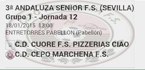 cepomarchenafs's tweet photo. Buenos días, esta semana el equipo volverá a jugar fuera de casa, será el domingo a las 13.00h frente al @CuoreFS http://t.co/n0X9NuVpWz