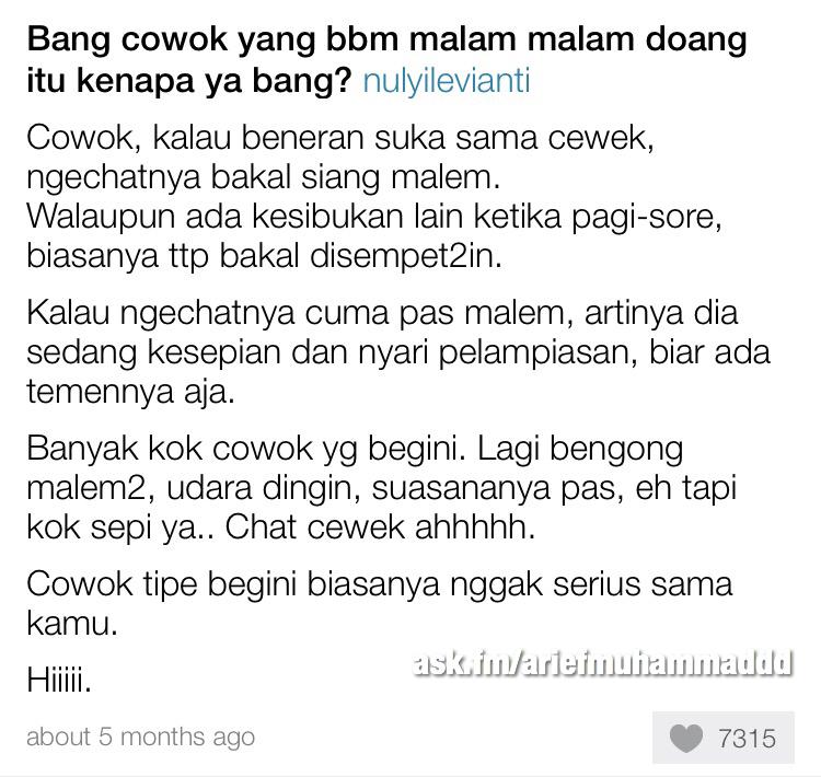 Poconggg's tweet photo. Kenapa ada cowok yang ngechatnya pas malem doang?

Nih: http://t.co/4oPdWYuMeX