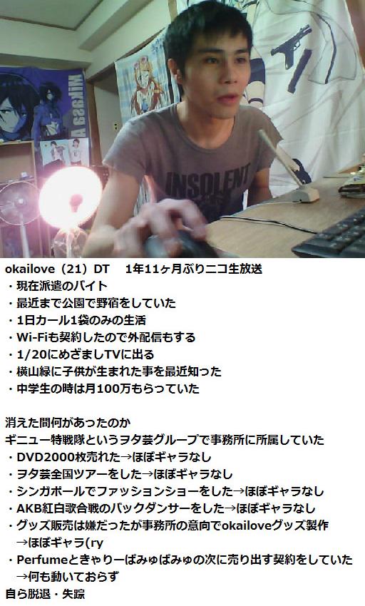 okailove(オカイラブ)約1年11ヶ月ぶりにニコ生復帰放送
「これから配信頑張ります」