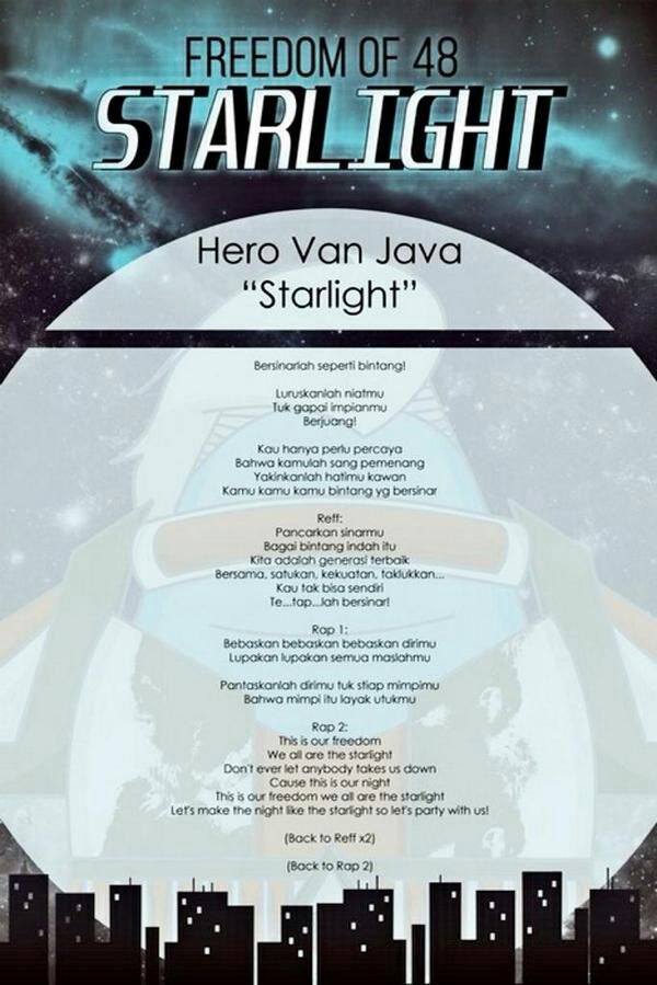 Hafalin jingle <a href="/Freedomof48/">Freedom of 48</a> - "STARLIGHT" ya, let's sing along! Ini dia liriknya ->