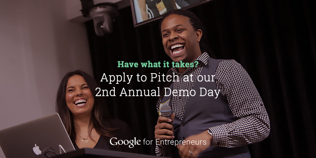 GoogleStartups's tweet photo. You bring the amazing pitch, we bring the investors. Apply to #GoogleDemoDay! http://t.co/z7Iy6BQ7df http://t.co/pE8dOF7ffY