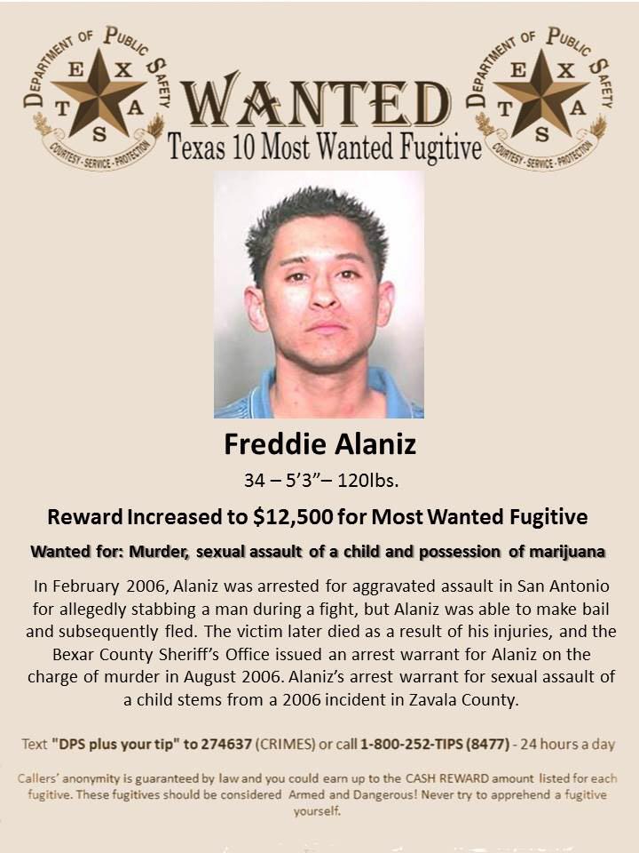 REWARD INCREASED FOR MOST WANTED STATE FUGITIVE montgomery county