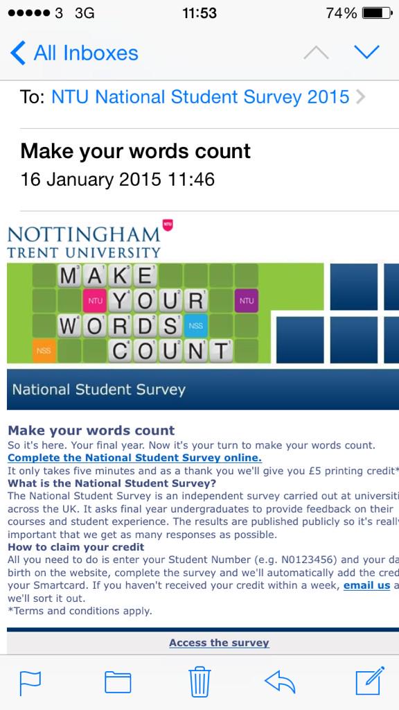 jstanleysmith's tweet image. Filling out a survey to get 5 pound printing credit #ThirdYearProblems