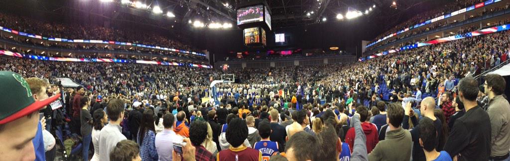 GBligdon's tweet photo. @NBAUK everyone up for the national anthems! #NBALondon2015 http://t.co/WCuZb9Byf2