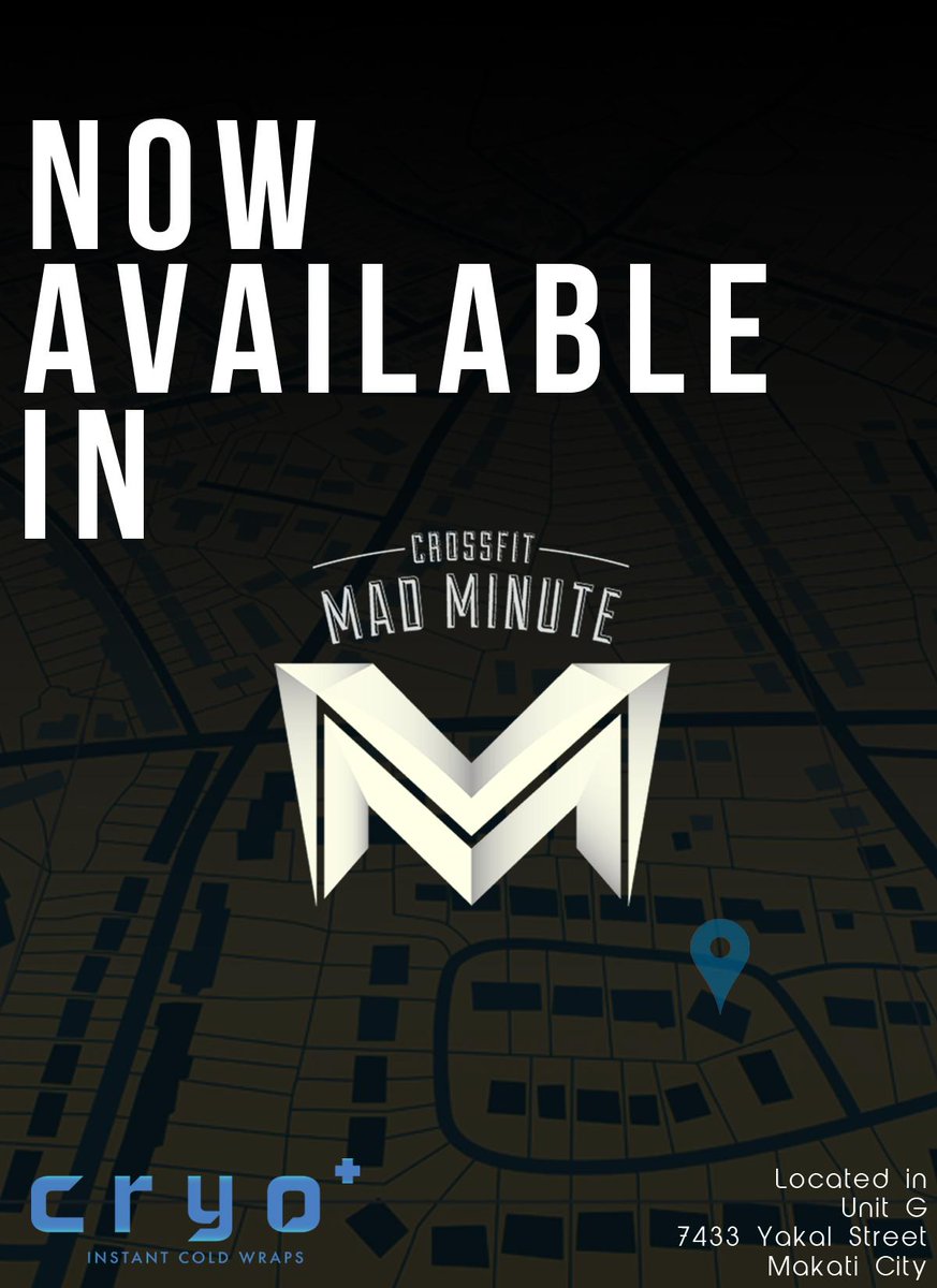 CryoPlus_ICW's tweet photo. We are happy to announce that Cryo+ is now available in CROSSFIT MAD MINUTE in Makati City! Go get your own Cryo+ now http://t.co/phUE15i9pA