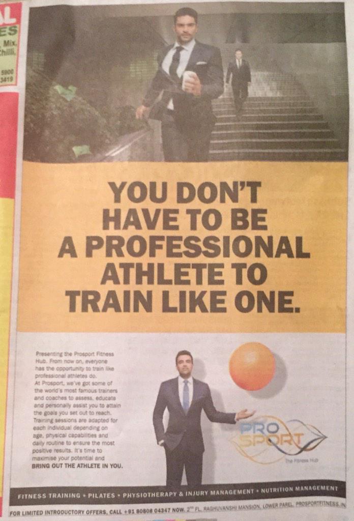 ajoyadvani's tweet photo. Look who's in the news. @Imangadbedi @ImZaheer @prosport_fit #BringOutThe AthleteInYou. #fitnesshub #lowerparel http://t.co/G4AKLQNy0f