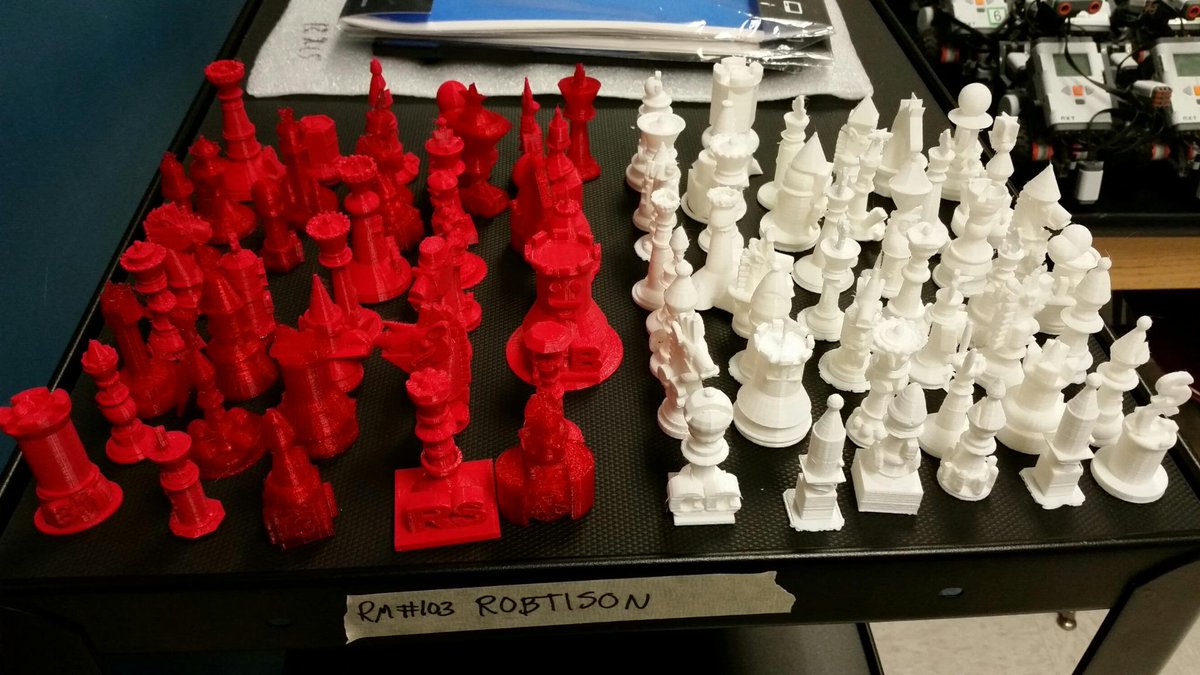 LRobtisoniii's tweet image. My 1st trimester 7th &amp;amp; 8th Grade Students resigned chess pieces using 3D software &amp;amp; our own Tech 3D printer #LMSTech