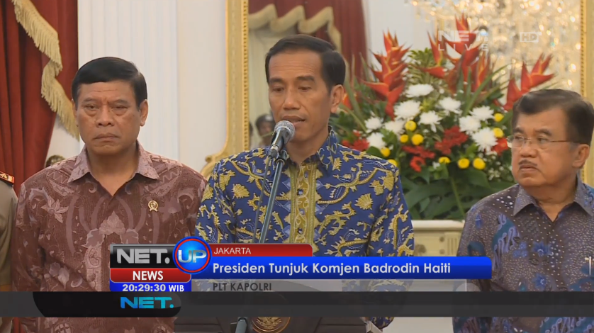 mdtvindonesia's tweet photo. Pelantikan Komjen Budi Gunawan ditunda karena keterkaitannya dengan kasus korupsi #NETBreakingNews http://t.co/Vuwpu9jUKi