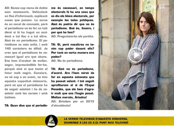 RevistaEsguard's tweet photo. Pausa per dinar? Aprofita per llegir/escoltar/mirar la conversa de @ariadnaoltra i @toniaira http://t.co/DzIIipG6Ub http://t.co/Me955riIby