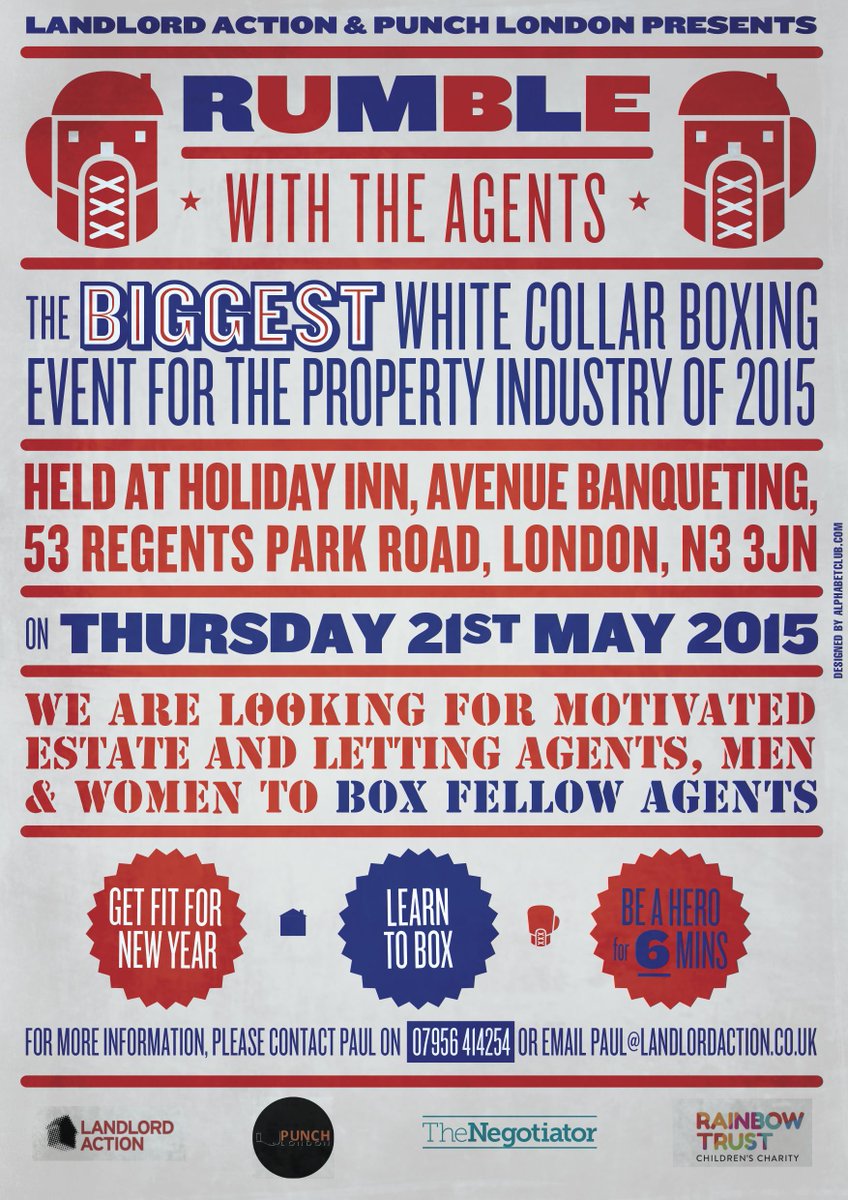 LandlordAction's tweet image. We present- Rumble with the Agents, White Collar Boxing on 21st May, to Support Rainbow Trust Children’s Charity!